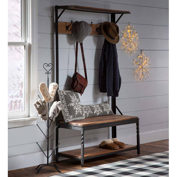 Steelside™ Aliya Hall Tree 45'' Wide with Bench and Shoe Storage & Reviews Wayfair
